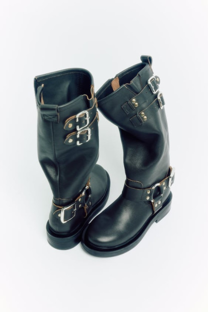 ZARA qisqichli charm etiklar 38 (24,3 sm)