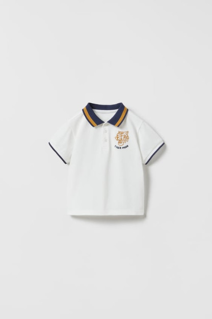 Yo'lbars kashta tikilgan Polo futbolka 4-5 yil (110 sm)