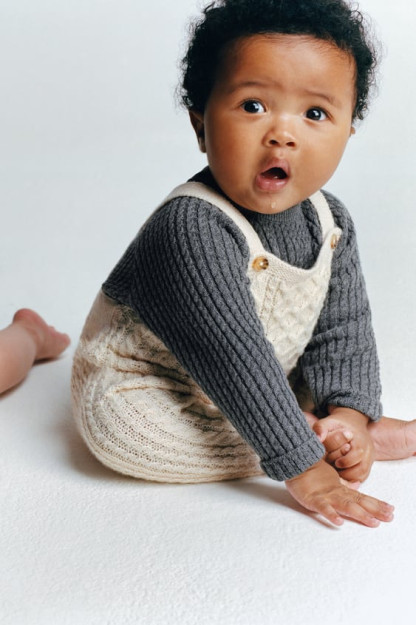 СВИТЕР КАБЕЛЬНОЙ ВЯЗКИ 3-6 months (68 cm)