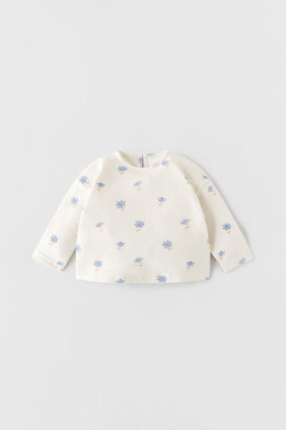 ПЛЮШЕВЫЙ ТОП С ПРИНТОМ МАРГАРИТКИ 3-6 months (68 cm)