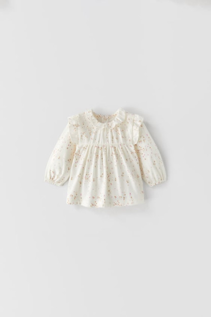 КОМБИНИРОВАННАЯ ФУТБОЛКА В ГОРОШЕК 6-9 months (74 cm)