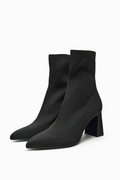 Ботильоны на высоком каблуке из ткани ZARA 42