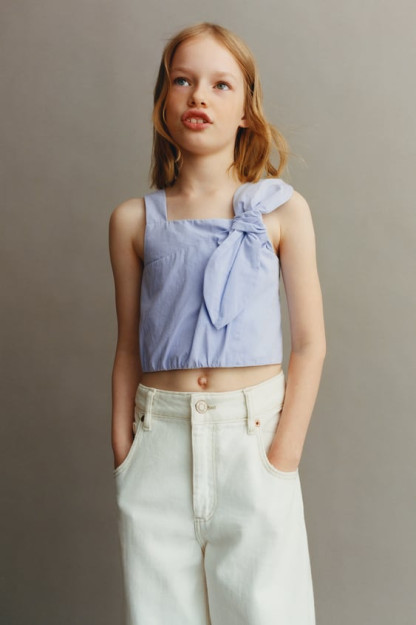 ТОП ИЗ ПОПЛИНА С УЗЛОМ 13-14 years (164 cm)