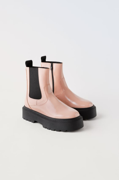 Ботинки челси из искусственного лака ZARA 32 (20,3 cm)