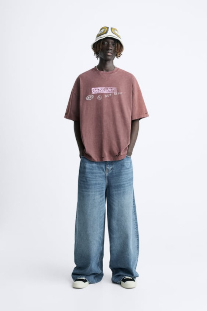 ФУТБОЛКА С ПРИНТОМ ГРАФФИТИ XL (US XL)