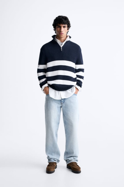 СВИТЕР С ВЫСОКИМ ВЫРЕЗОМ И ЗАСТЕЖКОЙ-МОЛНИЕЙ XL (US XL)