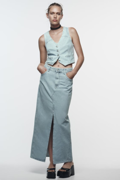 Z1975 M Denim kesilgan yelek