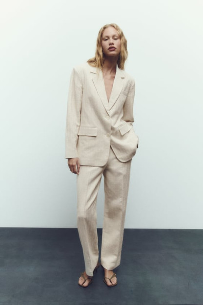 XL BURMALI EFFEKTLI TEKIS RUSTIK BLAZER