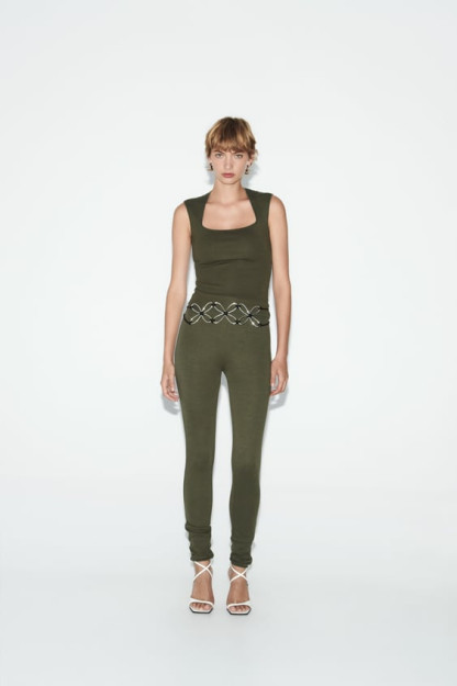 ELASTIK TRIKOTAJ LEGGINGS M
