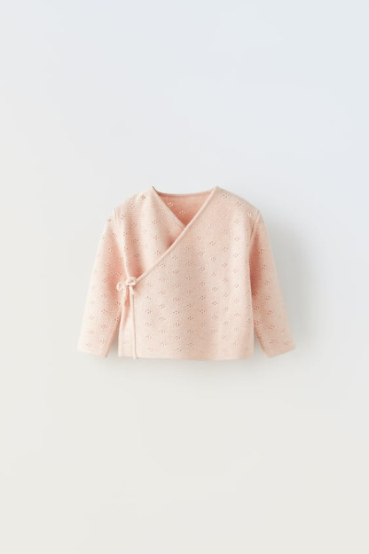 КРОССОВЕРНЫЙ СВИТЕР ОТКРЫТОЙ ВЯЗКИ 1-3 months (62 cm)