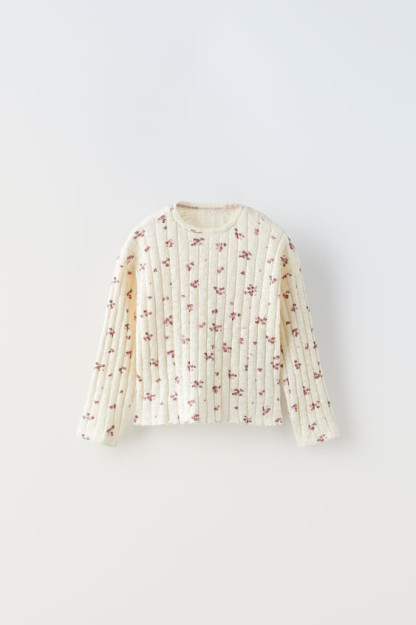 Текстурированная футболка с цветочным принтом ZARA 18-24 months (92 cm)