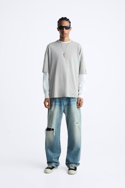 ФУТБОЛКА С ПРИНТОМ СЛОГАНА XL (US XL)