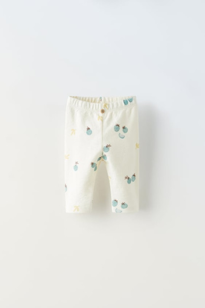 6-9 oylik mevali bosma naqshli slub leggings (74 sm)