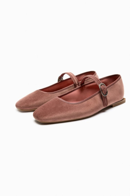 Бархатные балетки ZARA 42