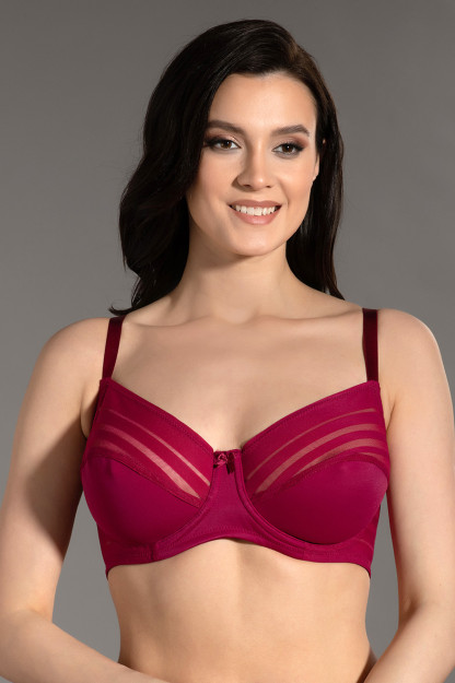 Woman Bare Bra 95 bordeaux