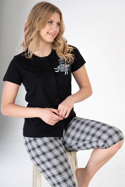 Woman Black Dreams Capri Set M