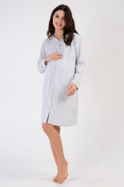 Woman Pregnant Home Dress XL gray