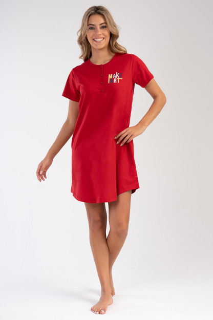 Woman Red Art Tunic S