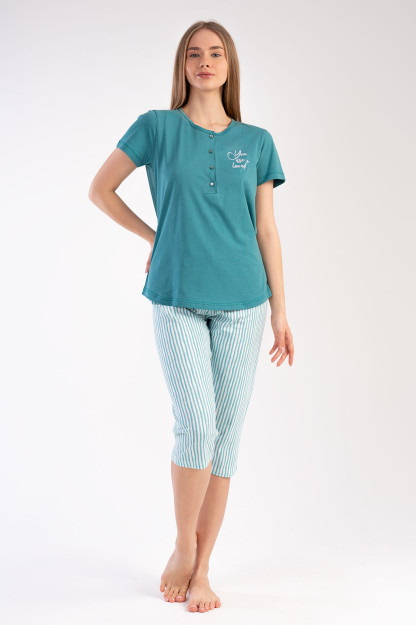 Woman Silver Pine Capri Set M