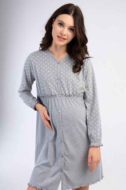 Woman Full Buttoned Pregnant Tunic XL