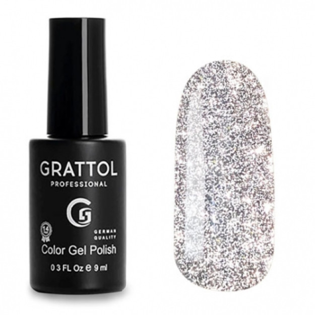 Grattol Color Gel Polish Bright Silver 9ml GTPBS