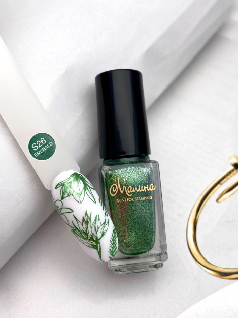 S26 "malina" shtamplash uchun lak-bo'yoq,
Emerald, 6 ml 6ml LKS26