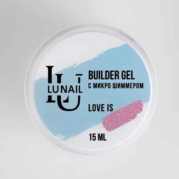 "BUILDER GEL" Lunail. Трёхфазный гель для моделирования с микро шиммером - Love Is. (15 мл) 01-005-00086 15мл