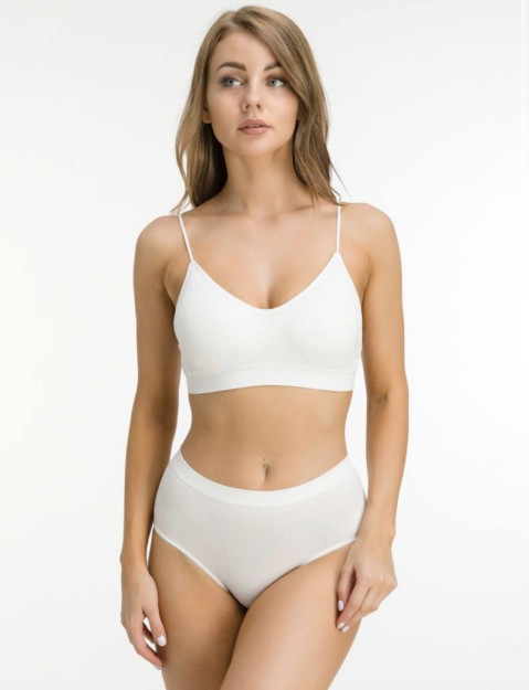 Ko'krak + Panties onesize qovurg'ali sliplar 000311