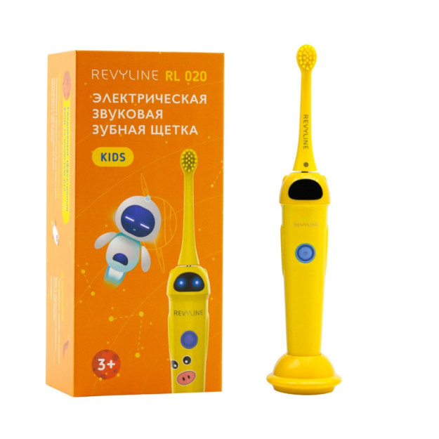 Revyline rl 020 bolalar ovozli tish cho'tkasi, sariq Elektricheskaya zvu Звуковая зубная щётка Revyline RL 020 Kids, Yellow Elektricheskaya zvukovaya zubnaya shetka Revyline RL 020 Baby, Yel