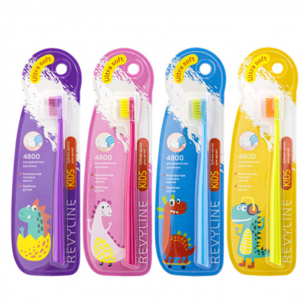 Зубная щетка Revyline Kids US4800 Ultra soft, фиолетовая,розовая,желтая,голубая.Zubnaya shetka Revyline Kids US4800 Ultra soft, purple,pink,yellow,blue. Зубная щетка Revyline Kids US4800 Ultr
