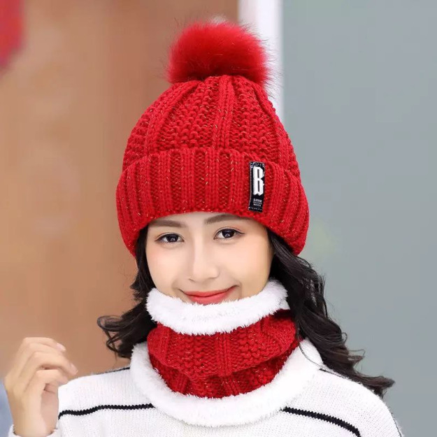 Ayollar to'plami shlyapa va sharf tomoq snood   801