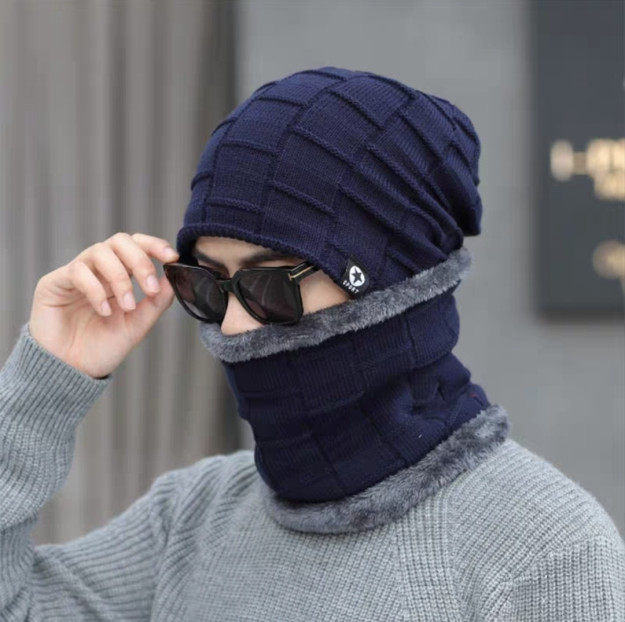 Erkaklar to'plami shlyapa va sharf tomoq snood 03   805