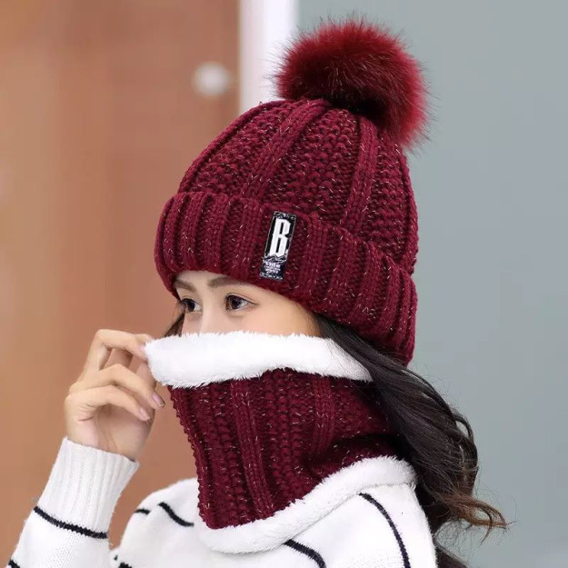 Ayollar to'plami shlyapa va sharf tomoq snood   801