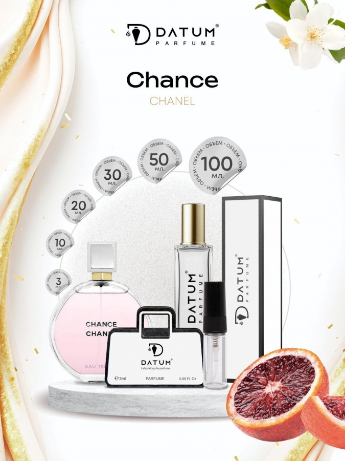 Духи женские Datum Parfume Chance с айвой, грейпфрутом, жасмином и мускусом