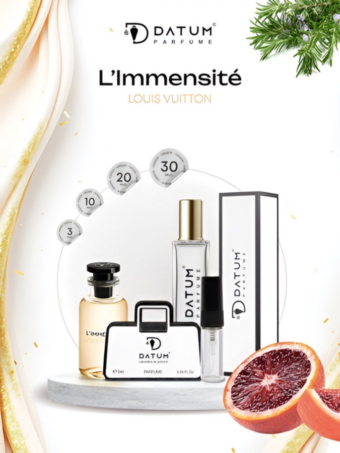 Erkaklar atiri Datum Parfume L'Immensité 20 ml, greypfrut zanjabil va ambra bilan