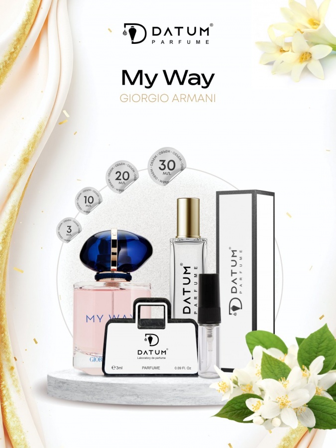 Ayollar atiri Datum Parfume My Way 10 ml, apelsin guli tuberoza va oq muskus bilan