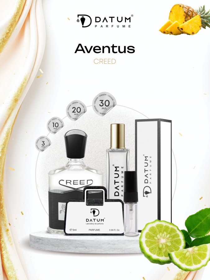 Erkaklar atiri Datum Parfume Aventus 10 ml, ananas bergamot muskus va kedr bilan