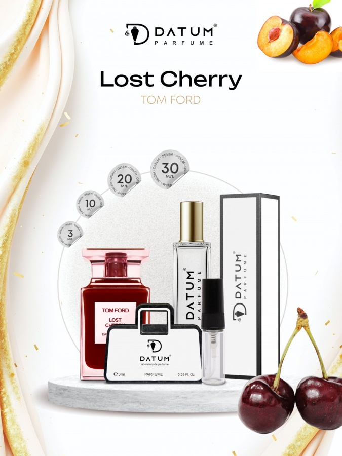 Uniseks atir Datum Parfume Lost Cherry 30 ml, gilos bodom vanil va tonka loviyasi bilan