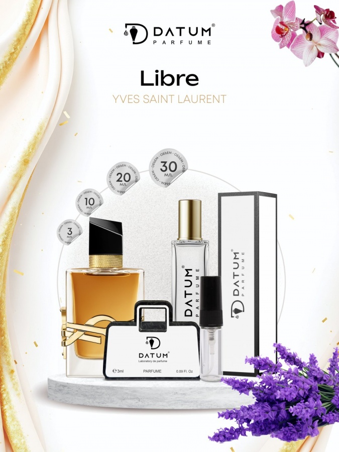 Ayollar atiri Datum Parfume Libre 10 ml, lavanda mandarin vanil va jasmin bilan