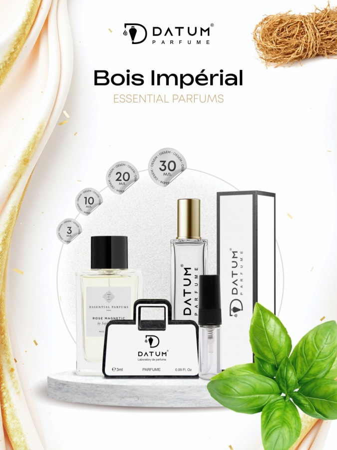 Uniseks atir Datum Parfume Bois Imperial 10 ml, rayhon vetiver ambra va pachuli bilan