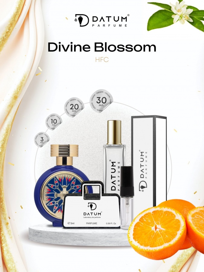 Uniseks atir Datum Parfume Divine Blossom 10 ml, apelsin vanil ud va sandal bilan