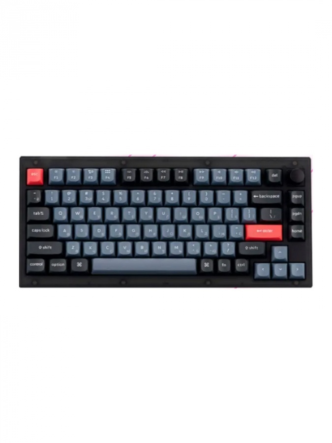 Klaviatura Keychron V1 ANSI 75% Frosted Black Knob Red Switch