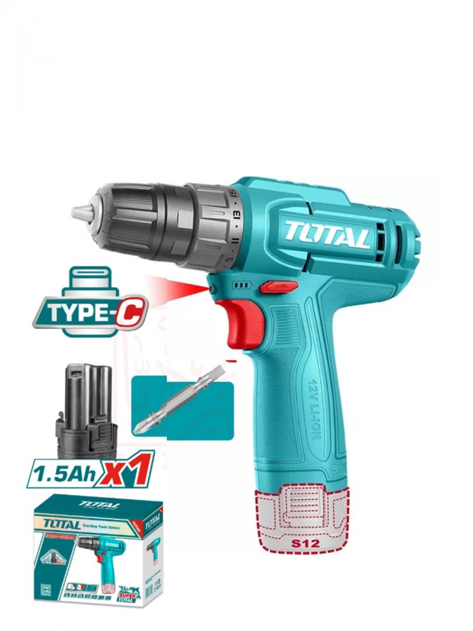 Akkumulyatorli drel-shurupovert Total TDLI12456 12V