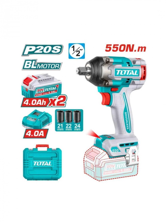 Гайковерт Total TIWLI2055 20V Brushless Impact Wrench
