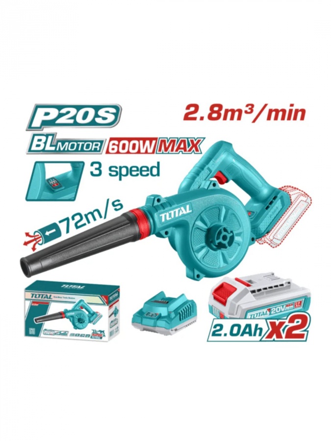 Vozduhoduvka TOTAL TABLI20682 (20V, 2x2.0Ah, Brushless)