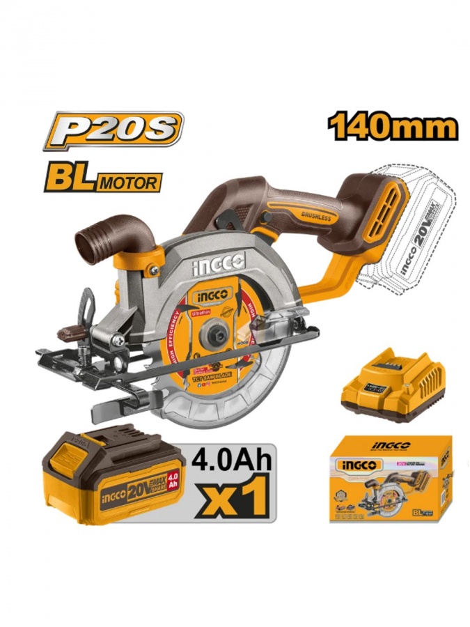 Akkumulyatorli sirkulyar arra INGCO CSLI14021 INDUSTRIAL