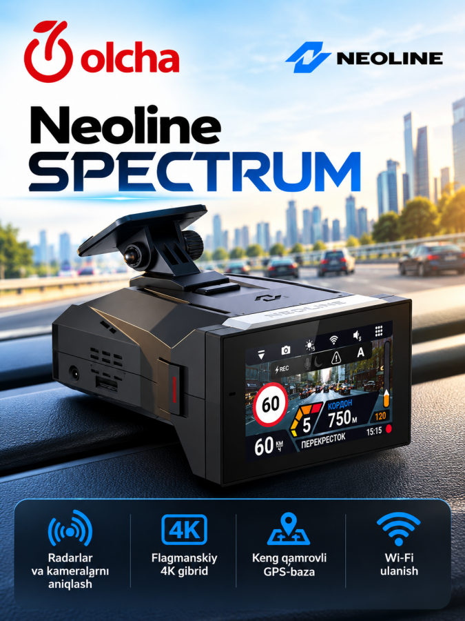 Videoregistrator va radar-detektor Neoline SPECTRUM 4K Wifi