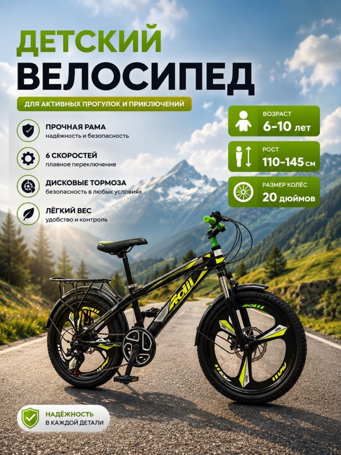 Velosiped tog‘li bolalar uchun Generic 20" gʻildirak