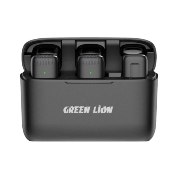Lightning Green Lion GN2WMICLGBK 62250 улагичи билан 2-ин-1 симсиз микрофон