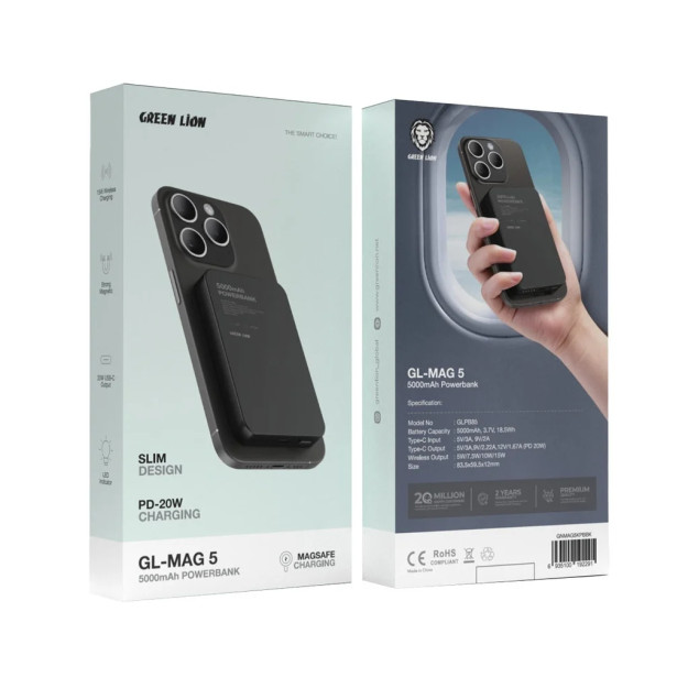 Green Lion GL-MAG 5 5000 ma / soat portativ zaryadlovchi 66042